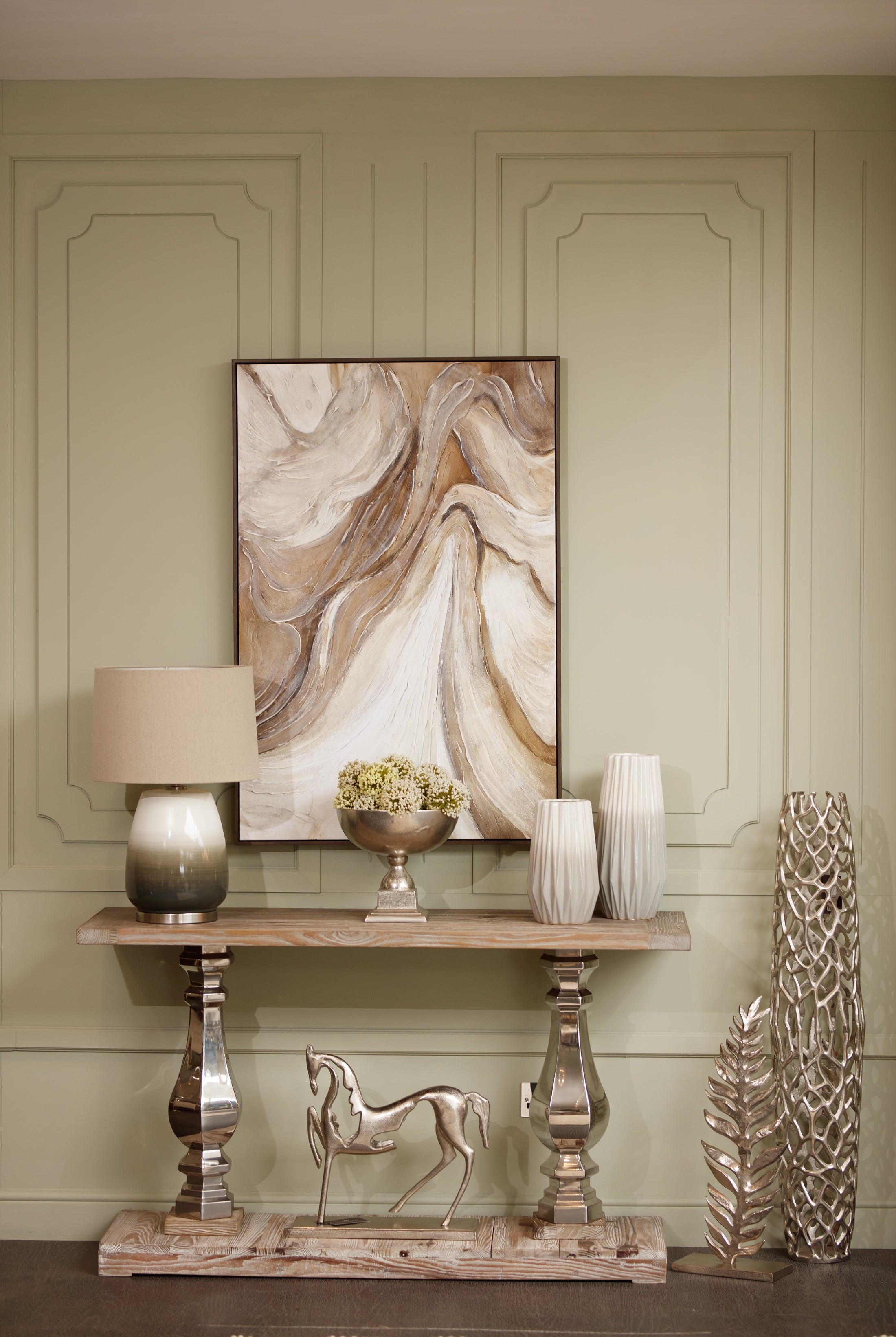 Ashbury Floor Standing Silver Vase