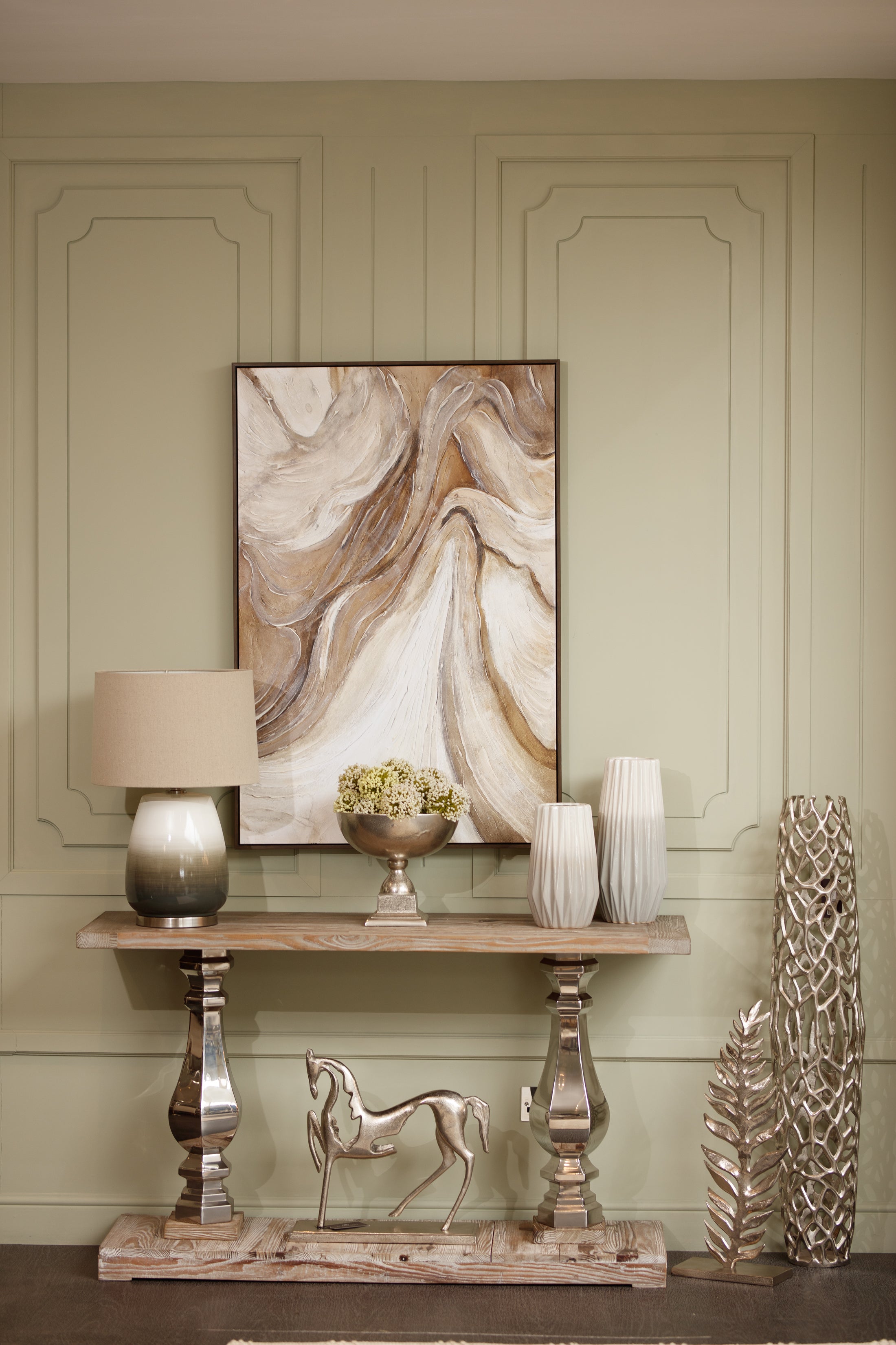 Ashbury Floor Standing Silver Vase 